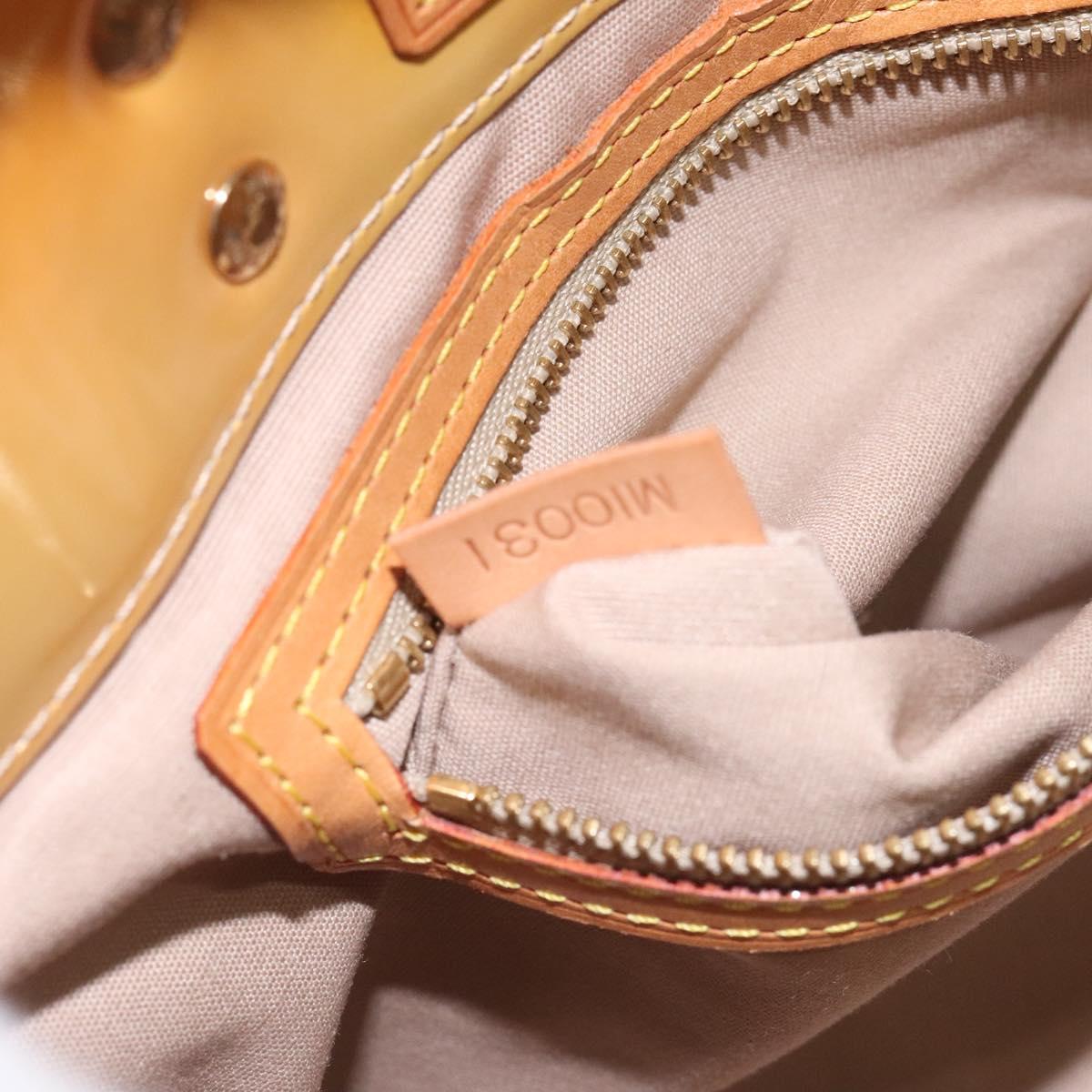 LOUIS VUITTON Monogram Vernis Reade PM Hand Bag Beige M91334 LV Auth hk2627
