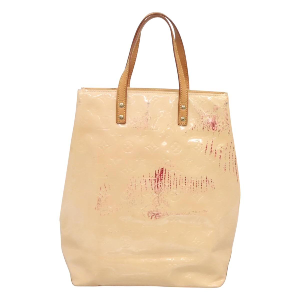 LOUIS VUITTON Vernis Reade MM Hand Bag Marshmallow Pink M91304 LV Auth hk2640