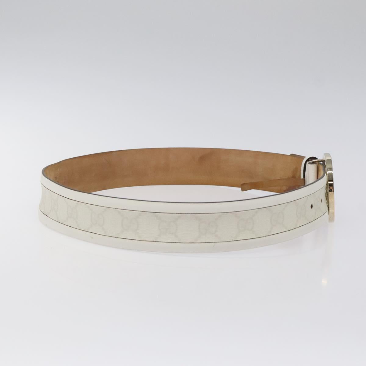 GUCCI Interlocking GG Supreme Belt PVC 35.4"" White 142930 Auth hk2653