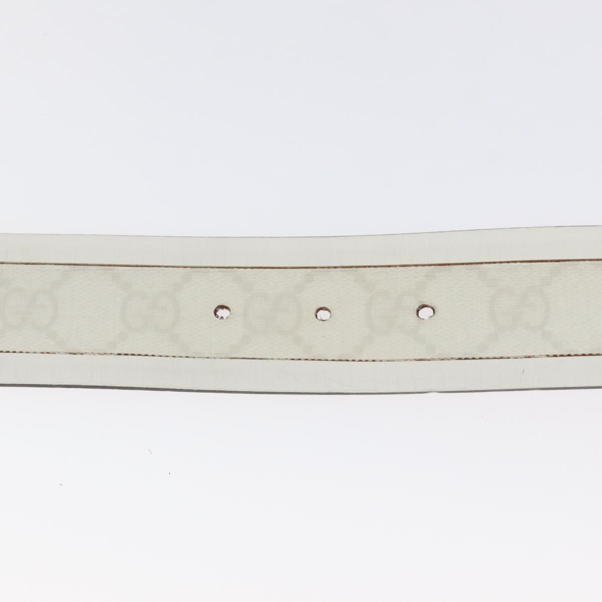 GUCCI Interlocking GG Supreme Belt PVC 35.4"" White 142930 Auth hk2653