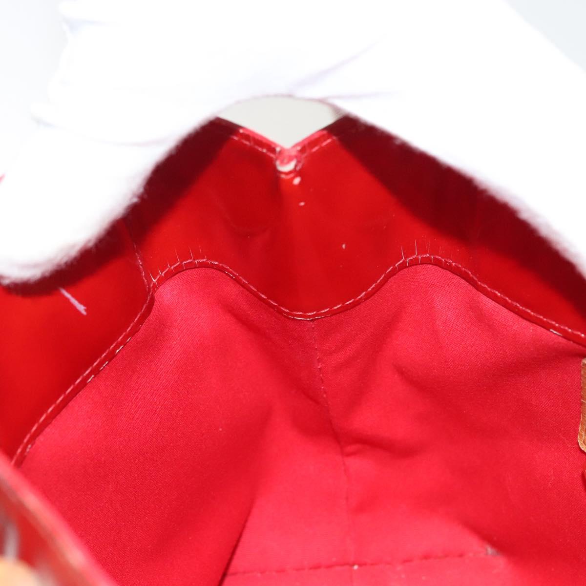 LOUIS VUITTON Monogram Vernis Reade PM Hand Bag Red Rouge M91088 LV Auth hk2659