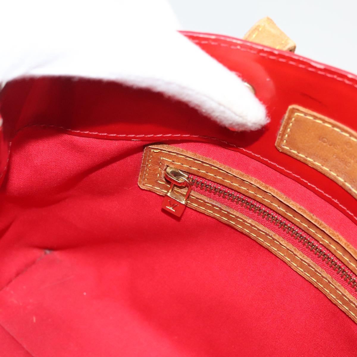 LOUIS VUITTON Monogram Vernis Reade PM Hand Bag Red Rouge M91088 LV Auth hk2659