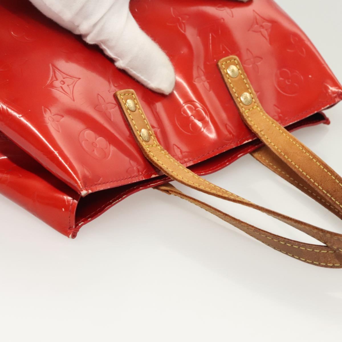 LOUIS VUITTON Monogram Vernis Reade PM Hand Bag Red Rouge M91088 LV Auth hk2659