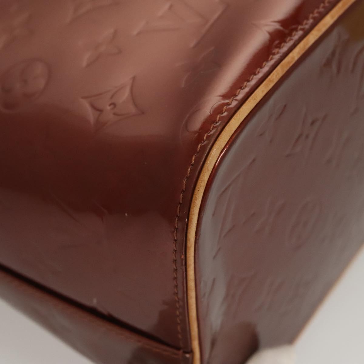 LOUIS VUITTON Monogram Vernis Houston Hand Bag Bronze M91122 LV Auth hk2663