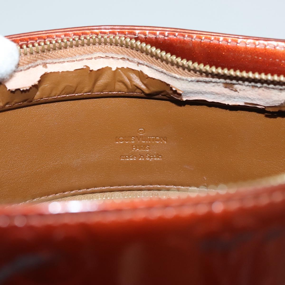 LOUIS VUITTON Monogram Vernis Houston Hand Bag Bronze M91122 LV Auth hk2663