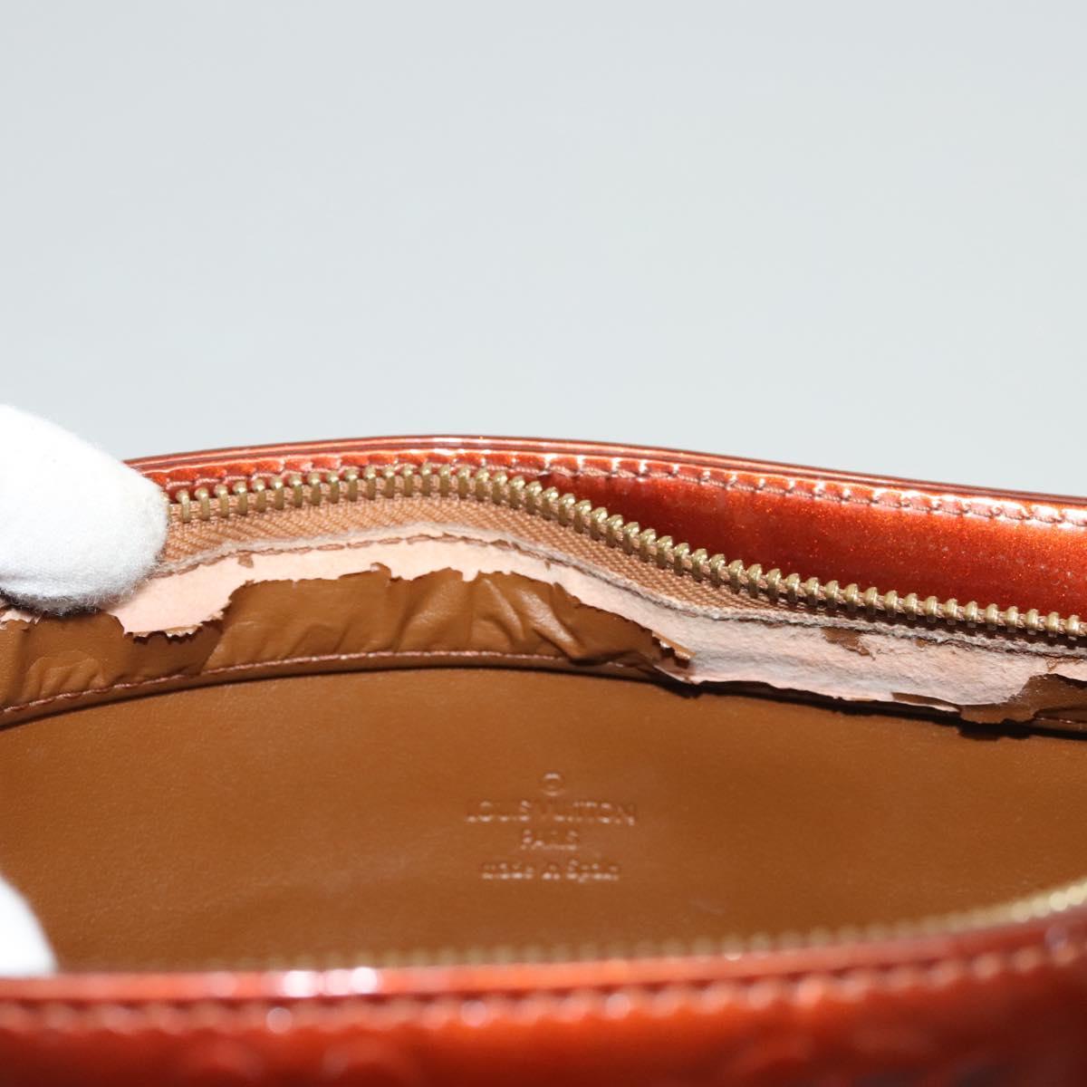 LOUIS VUITTON Monogram Vernis Houston Hand Bag Bronze M91122 LV Auth hk2663