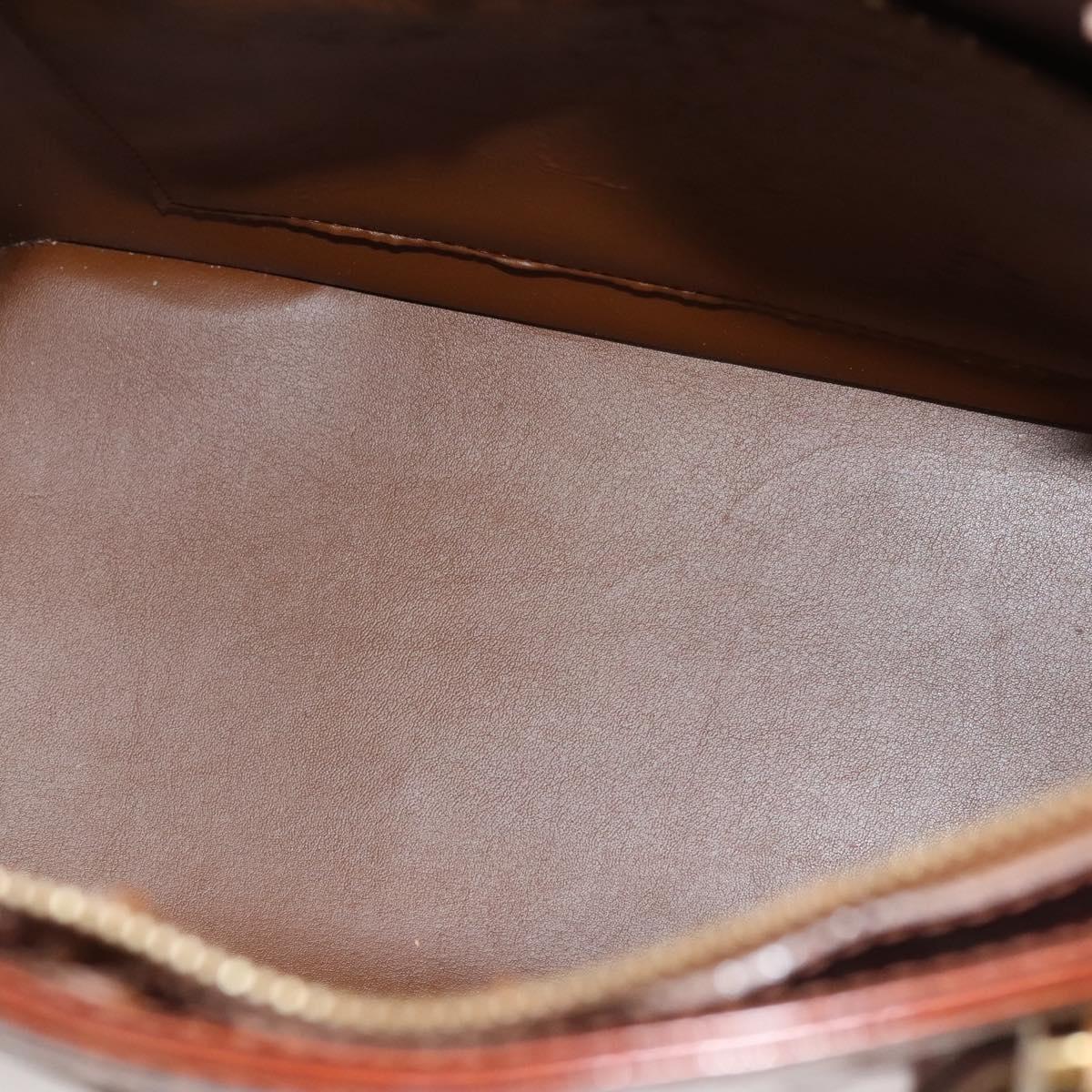 LOUIS VUITTON Monogram Vernis Houston Hand Bag Bronze M91122 LV Auth hk2663