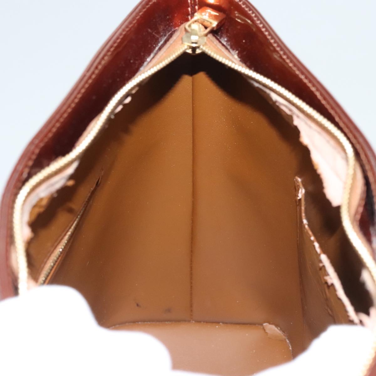 LOUIS VUITTON Monogram Vernis Houston Hand Bag Bronze M91122 LV Auth hk2663