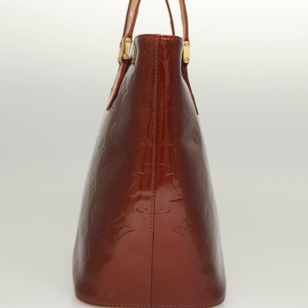 LOUIS VUITTON Monogram Vernis Houston Hand Bag Bronze M91122 LV Auth hk2663