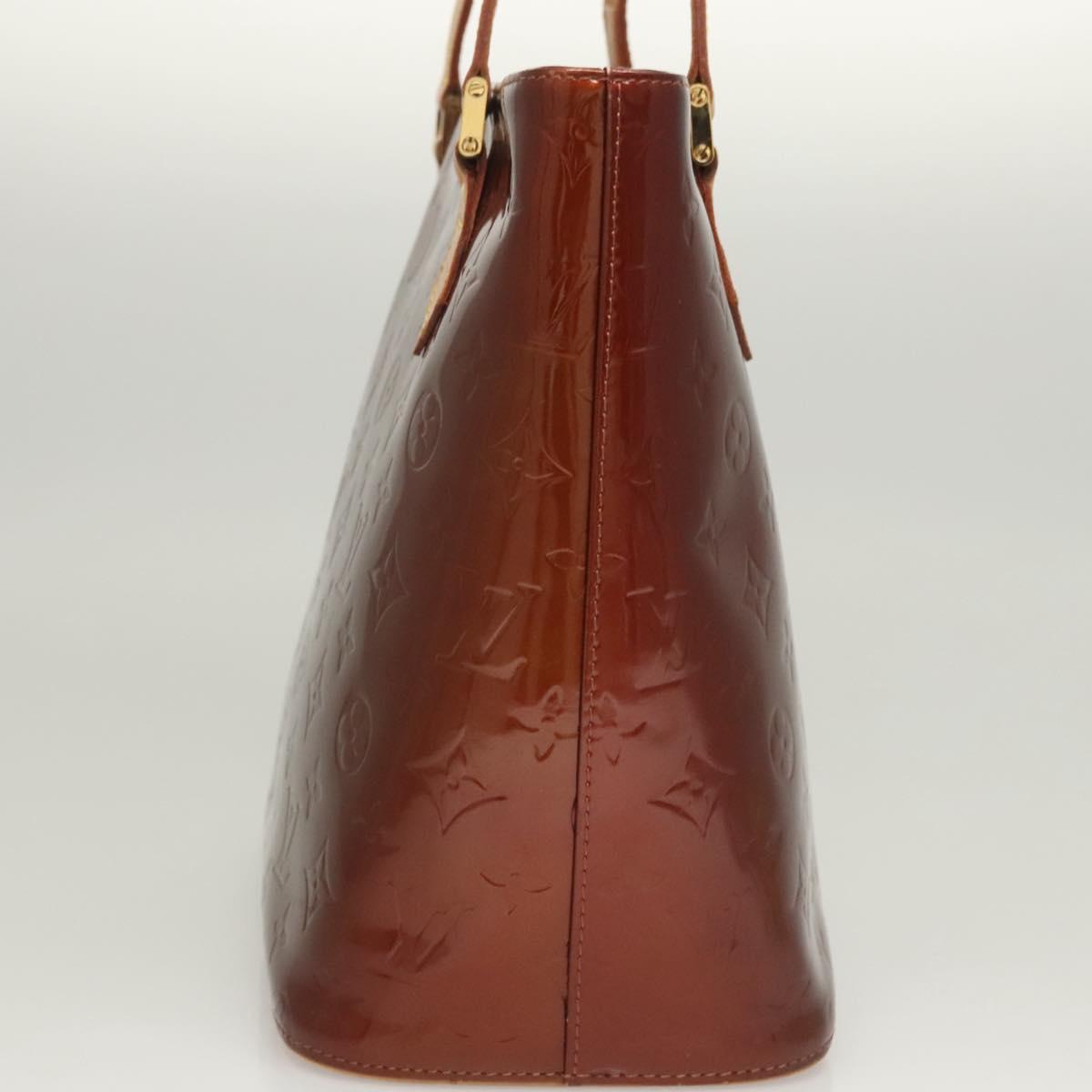 LOUIS VUITTON Monogram Vernis Houston Hand Bag Bronze M91122 LV Auth hk2663