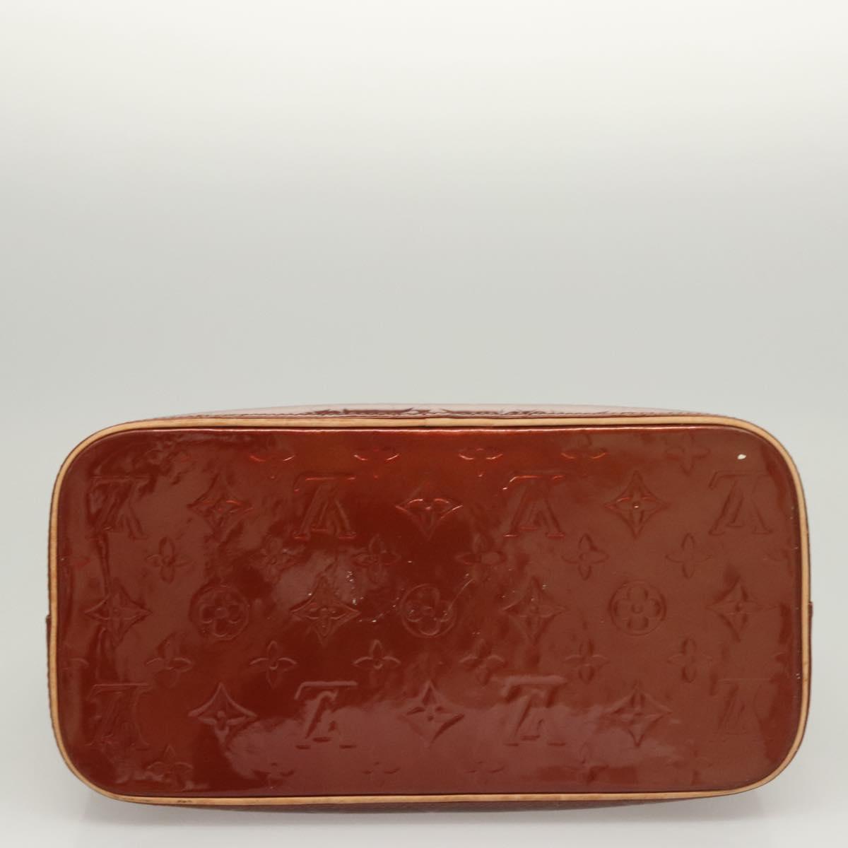 LOUIS VUITTON Monogram Vernis Houston Hand Bag Bronze M91122 LV Auth hk2663