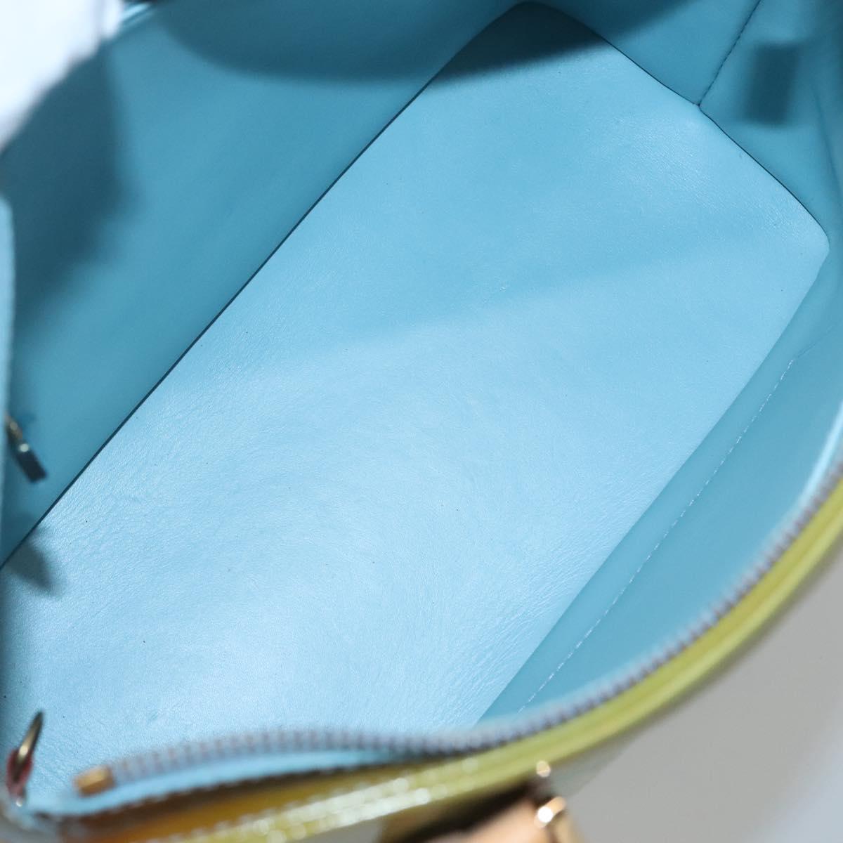 LOUIS VUITTON Monogram Vernis Houston Hand Bag Baby Blue M91005 LV Auth hk2703