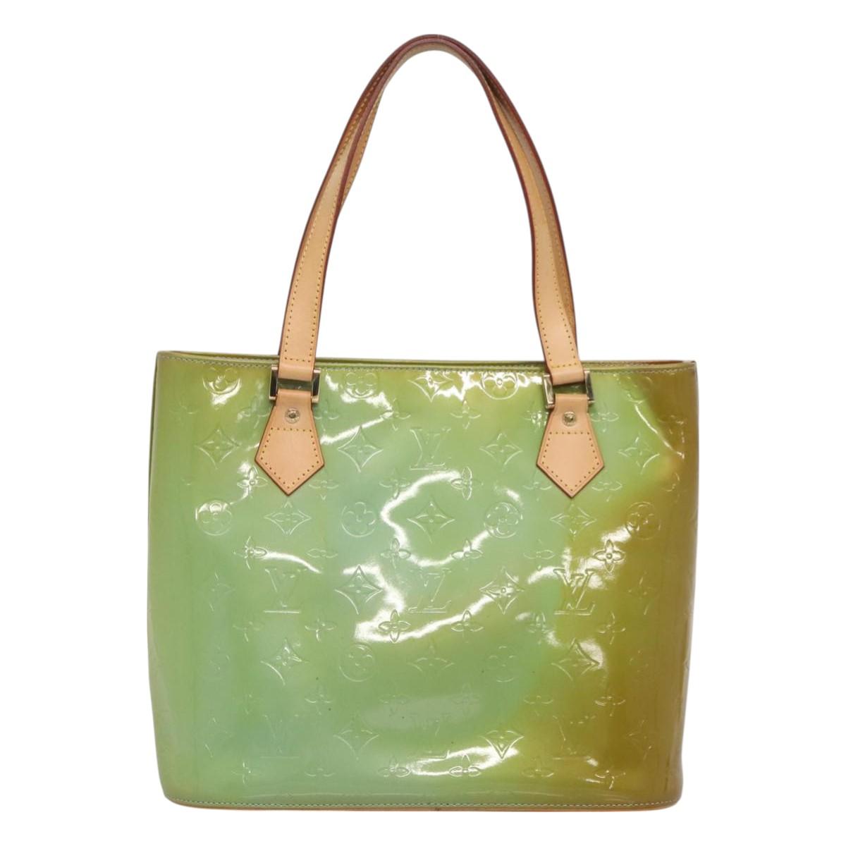 LOUIS VUITTON Monogram Vernis Houston Hand Bag Baby Blue M91005 LV Auth hk2703