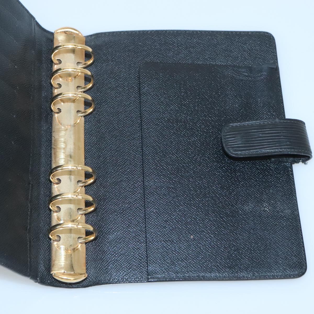LOUIS VUITTON Epi Agenda MM Day Planner Cover Black R20042 LV Auth hk2714
