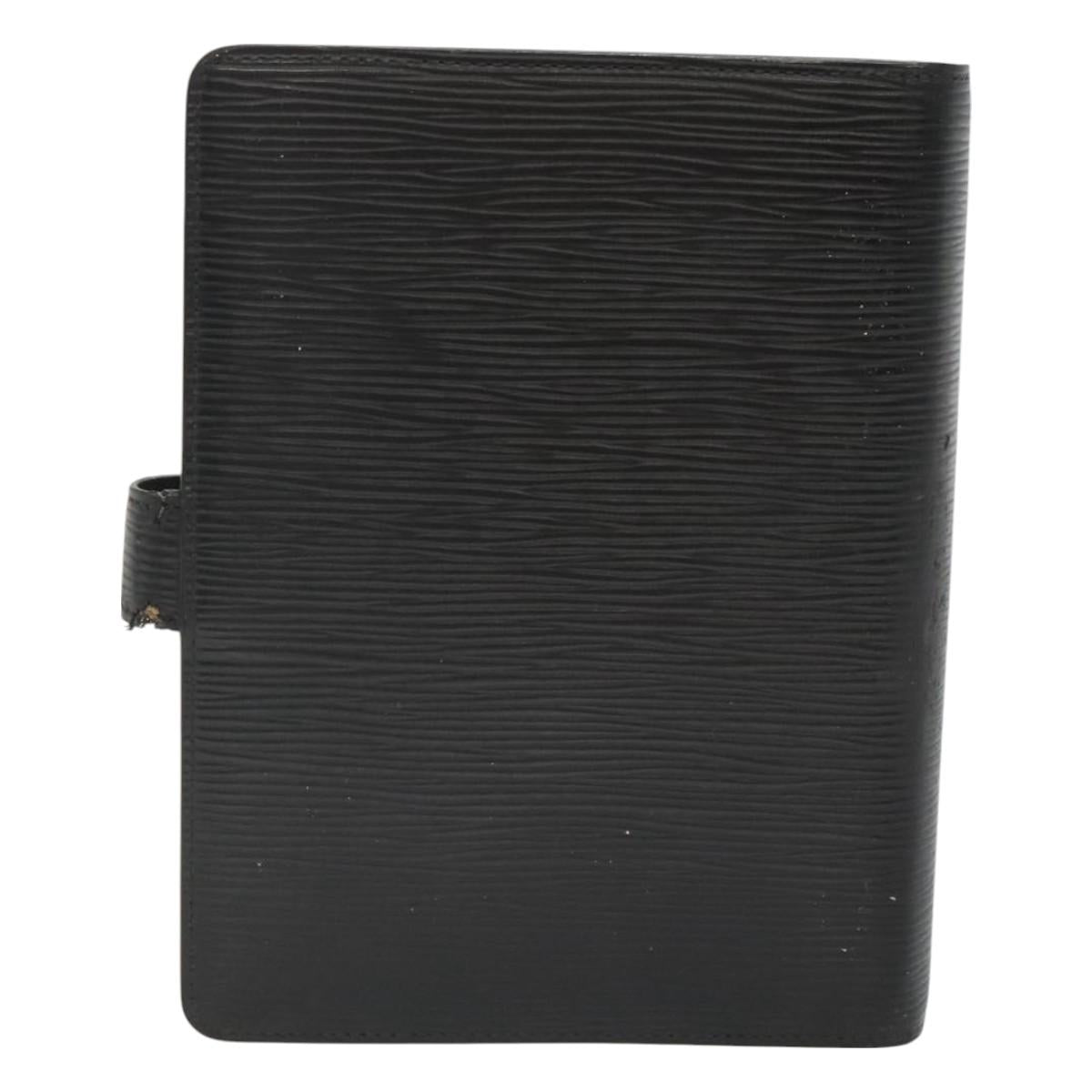 LOUIS VUITTON Epi Agenda MM Day Planner Cover Black R20042 LV Auth hk2714