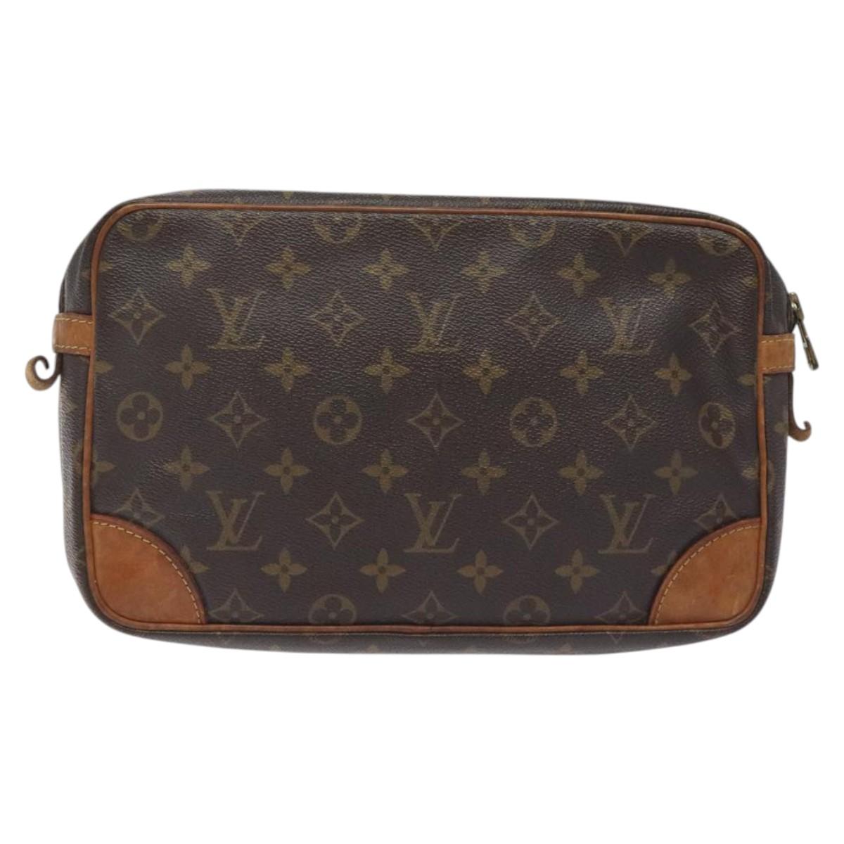 LOUIS VUITTON Monogram Compiegne 28 Clutch Bag M51845 LV Auth hk2734