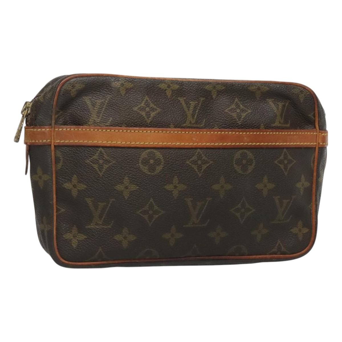 LOUIS VUITTON Monogram Compiegne 23 Clutch Bag M51847 LV Auth hk2737