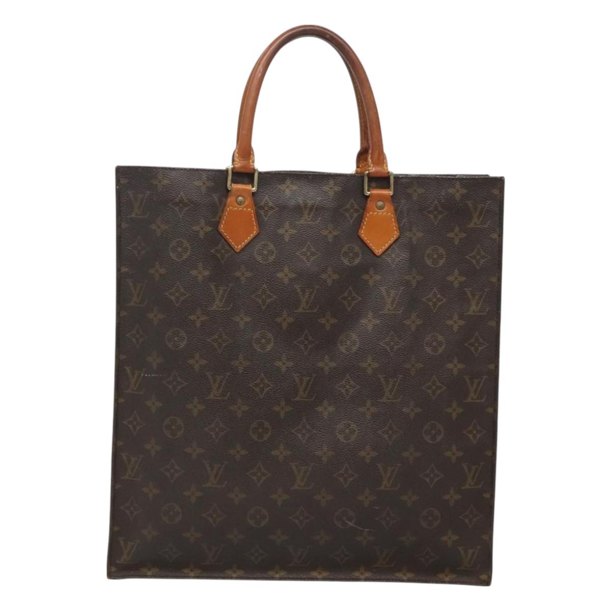 LOUIS VUITTON Monogram Sac Plat Hand Bag M51140 LV Auth hk2749