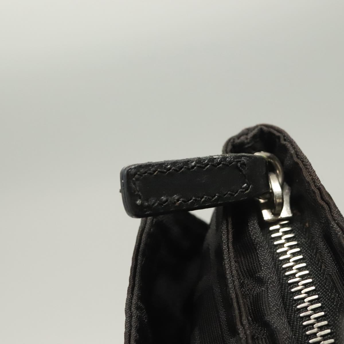 FENDI Zucca Canvas Hand Bag Black Silver Auth hk2785