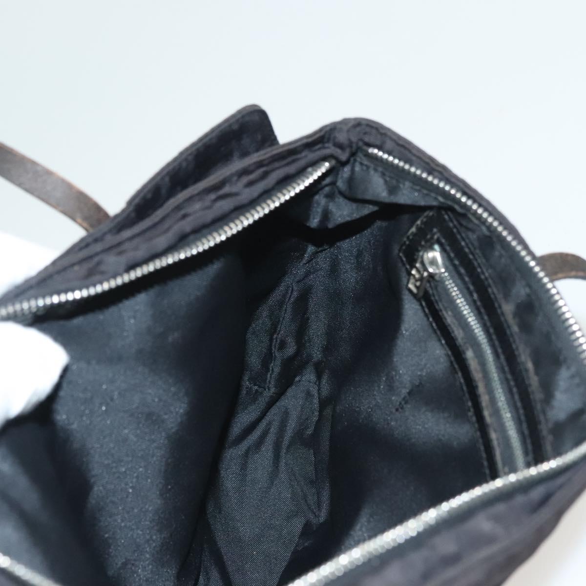 FENDI Zucca Canvas Hand Bag Black Silver Auth hk2785