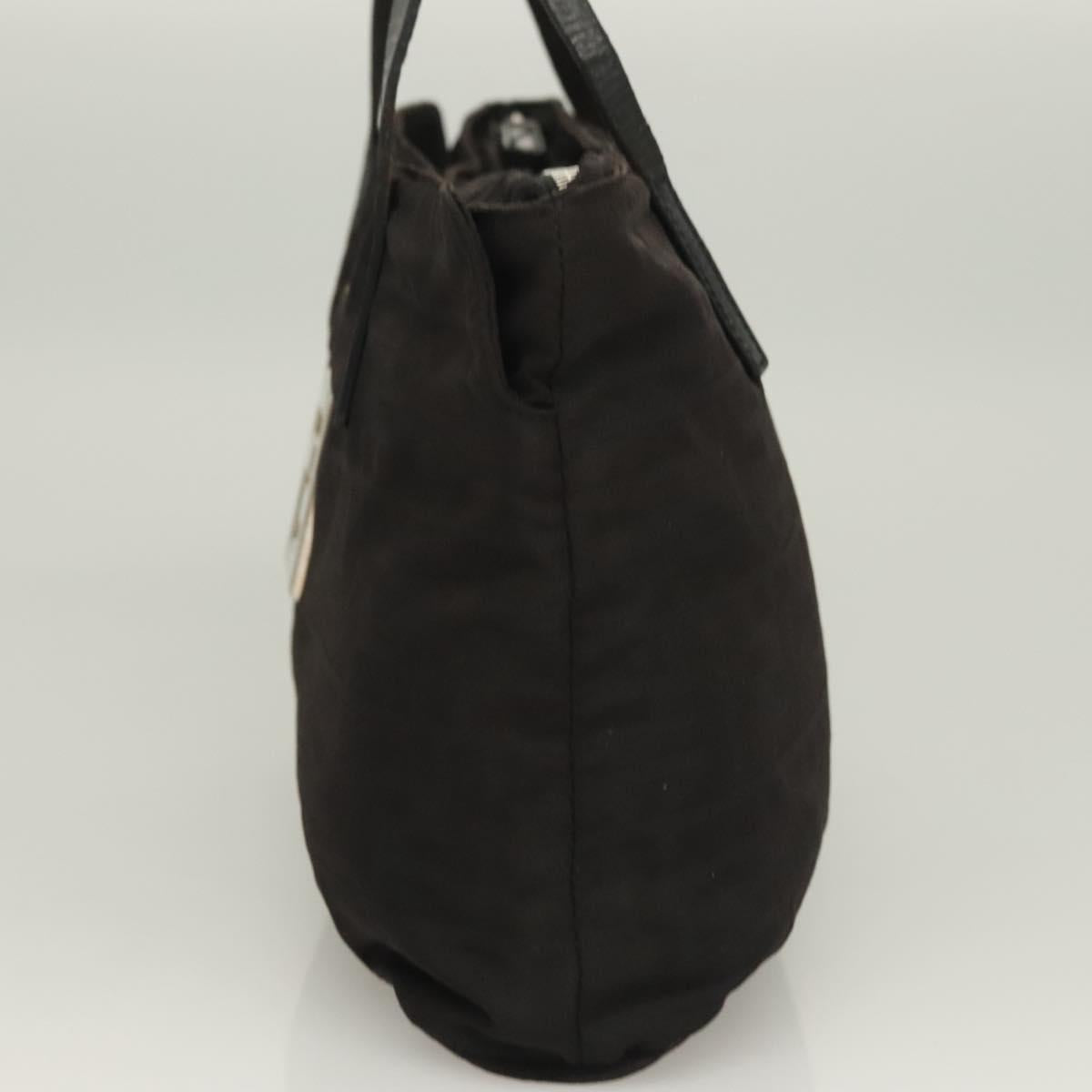 FENDI Zucca Canvas Hand Bag Black Silver Auth hk2785
