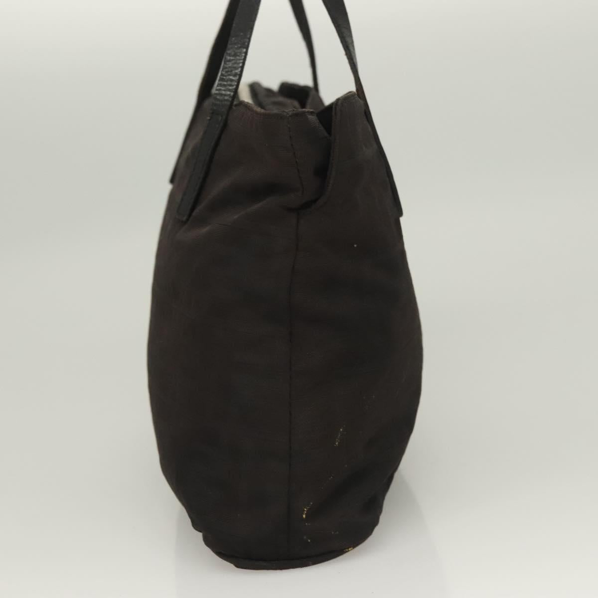 FENDI Zucca Canvas Hand Bag Black Silver Auth hk2785