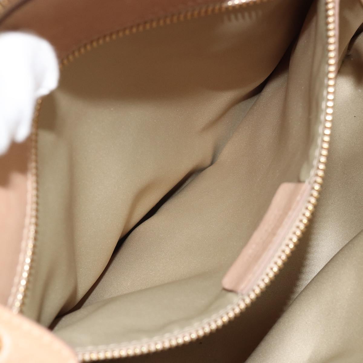 Salvatore Ferragamo Gancini Hand Bag Leather Beige Gold Auth hk2805