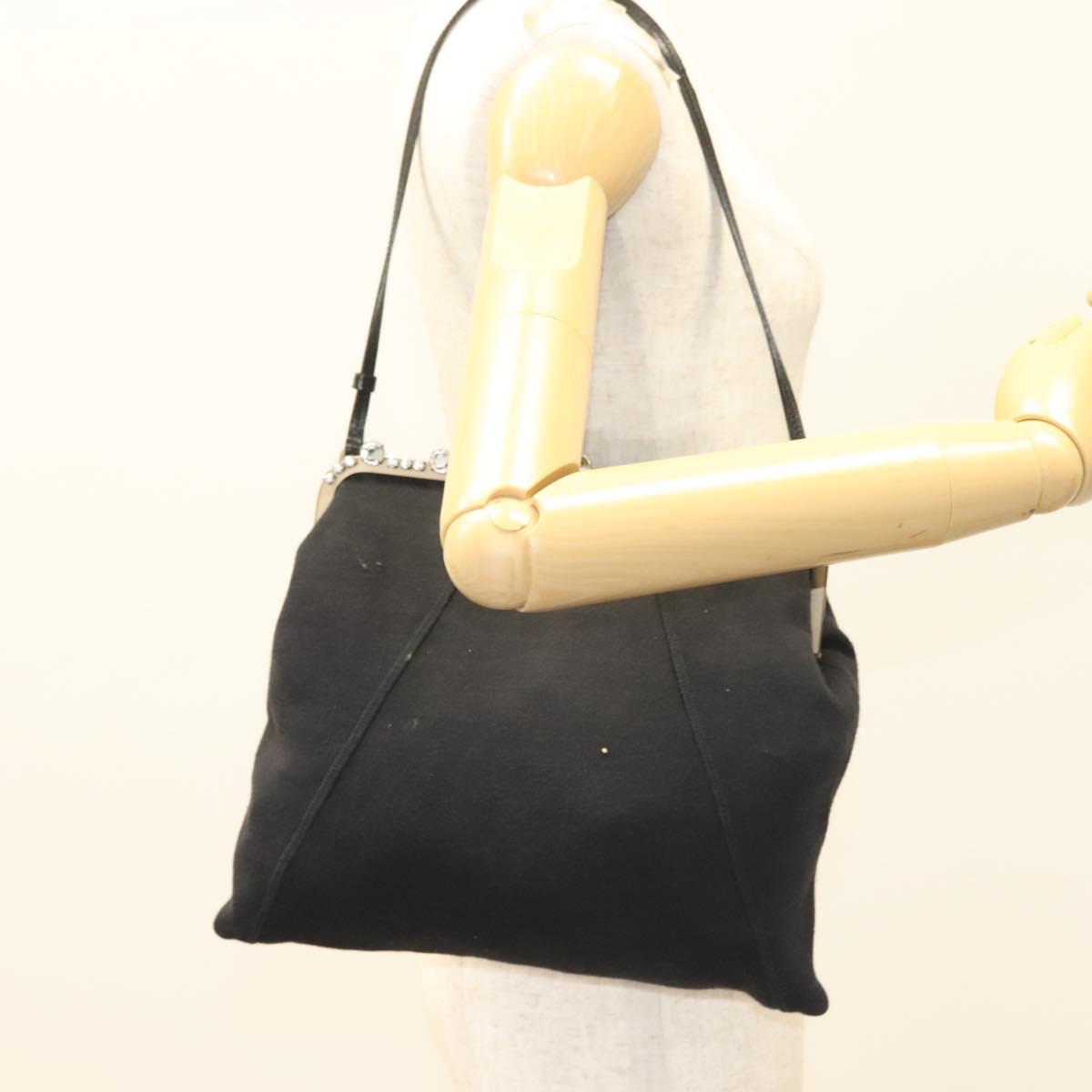 Miu Miu Shoulder Bag Cotton Black Auth hk2812