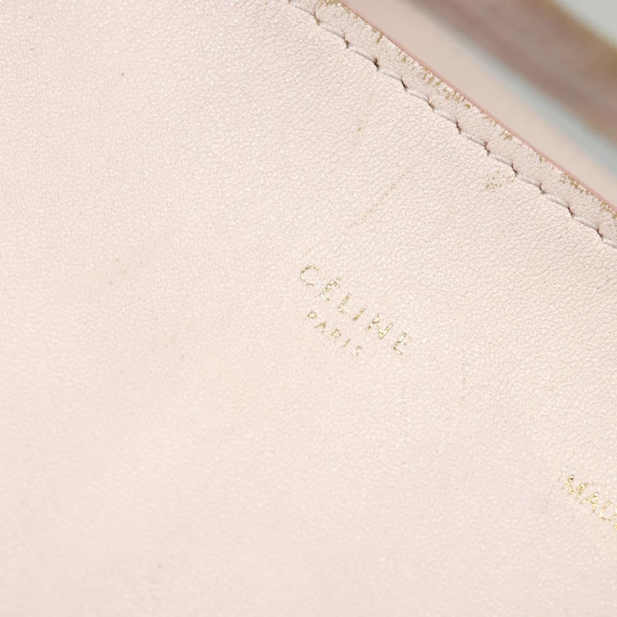 CELINE Horizontalkava Tote Bag Leather Pink Gold Auth hk2816