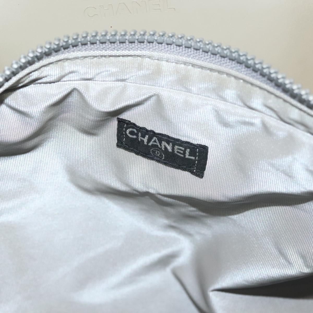 CHANEL Tote Bag Rubber Gray CC Auth hk2818