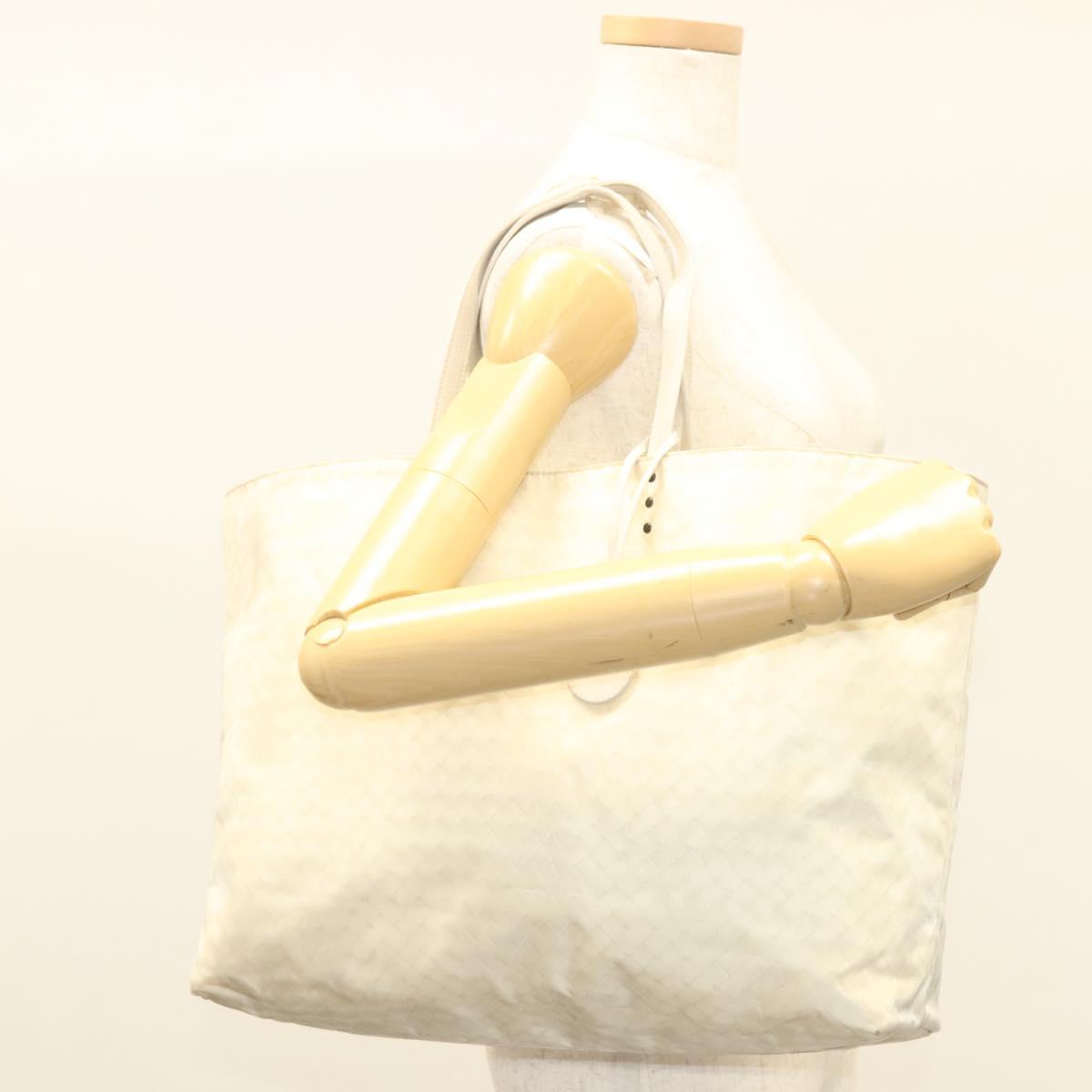BOTTEGA VENETA Tote Bag Nylon White Auth hk2820