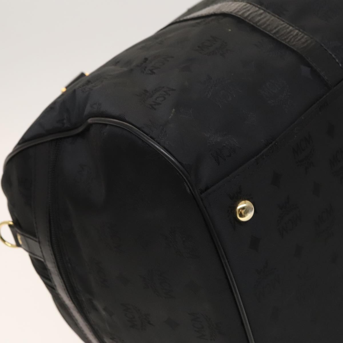 MCM Logogram Vicetos Boston Bag Nylon 2way Brown Gold Auth hk2824