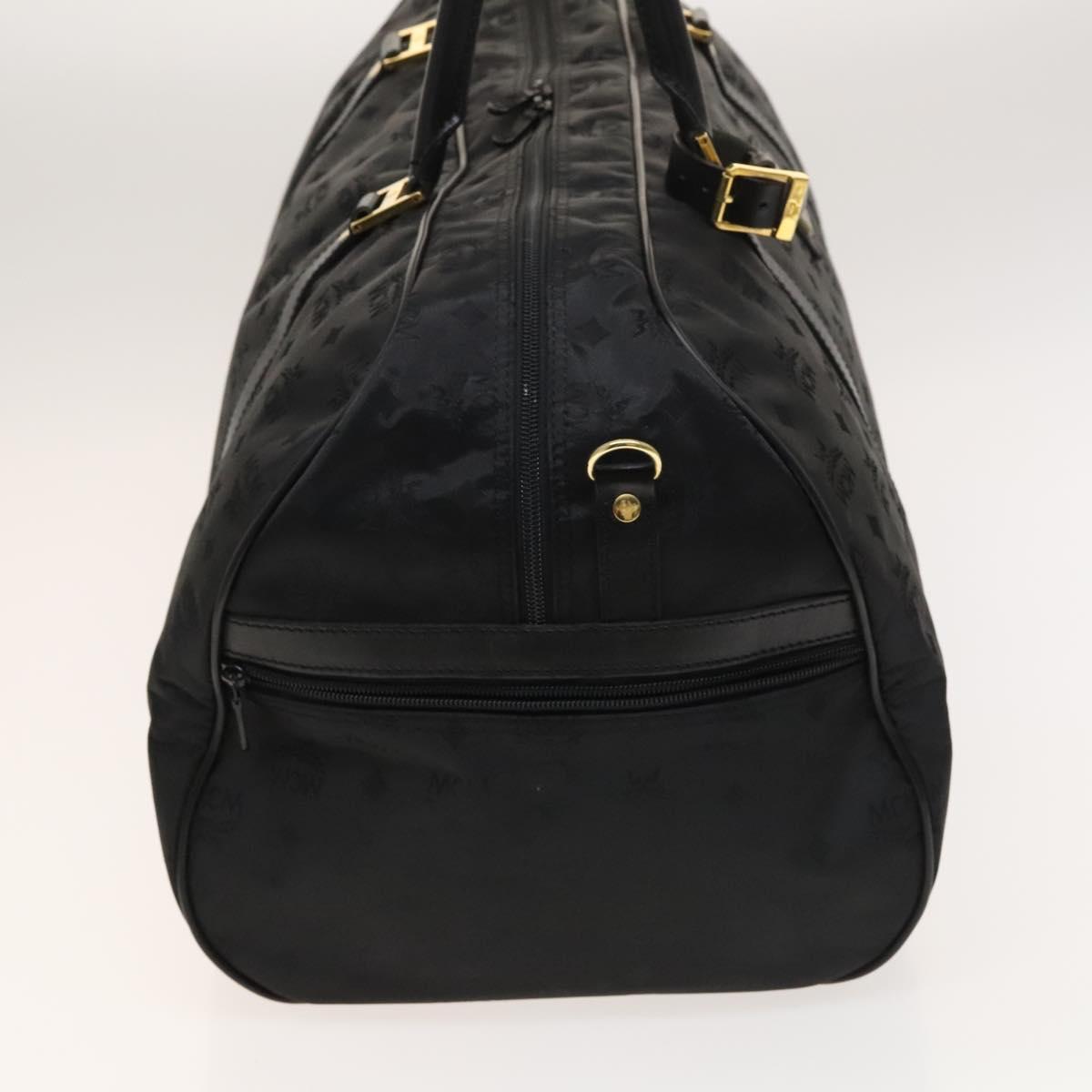 MCM Logogram Vicetos Boston Bag Nylon 2way Brown Gold Auth hk2824