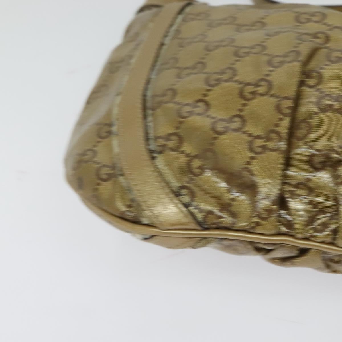 GUCCI GG Crystal Shoulder Bag Gold 203257 Auth hk2846