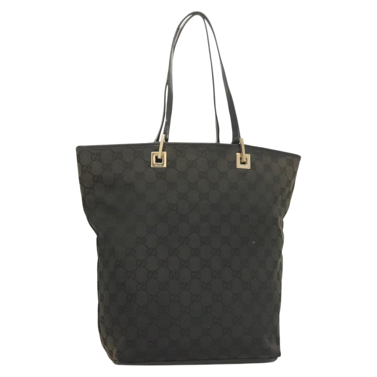 GUCCI GG Canvas Tote Bag Black Gold 002 1098 1705 Auth hk2853