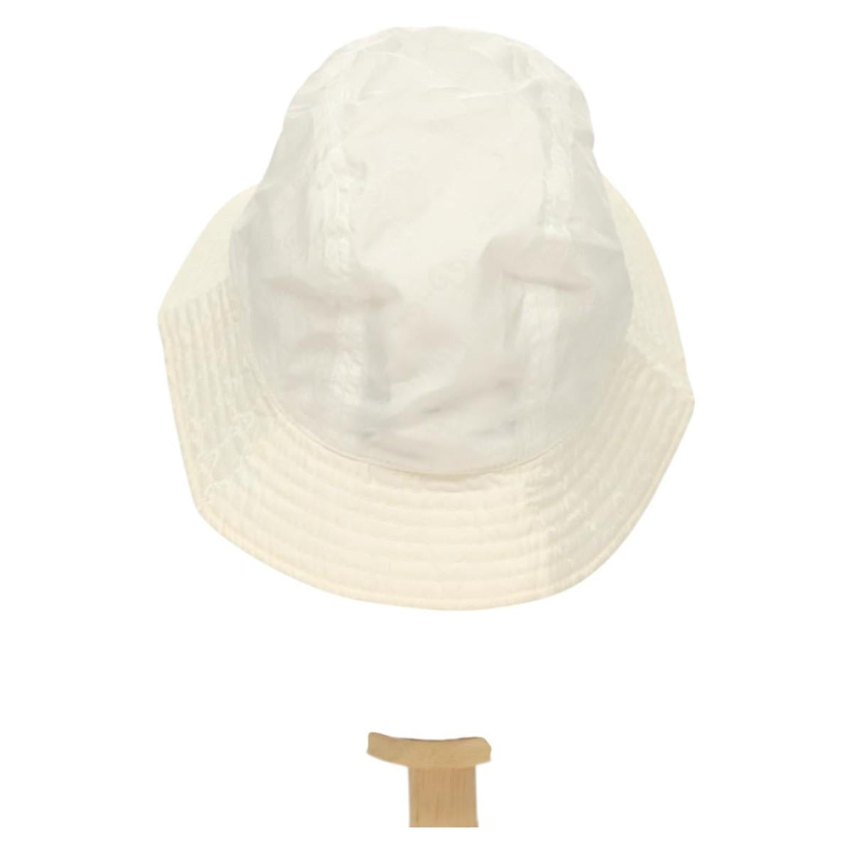 GUCCI GG Canvas Bucket Hat L White Auth hk2863