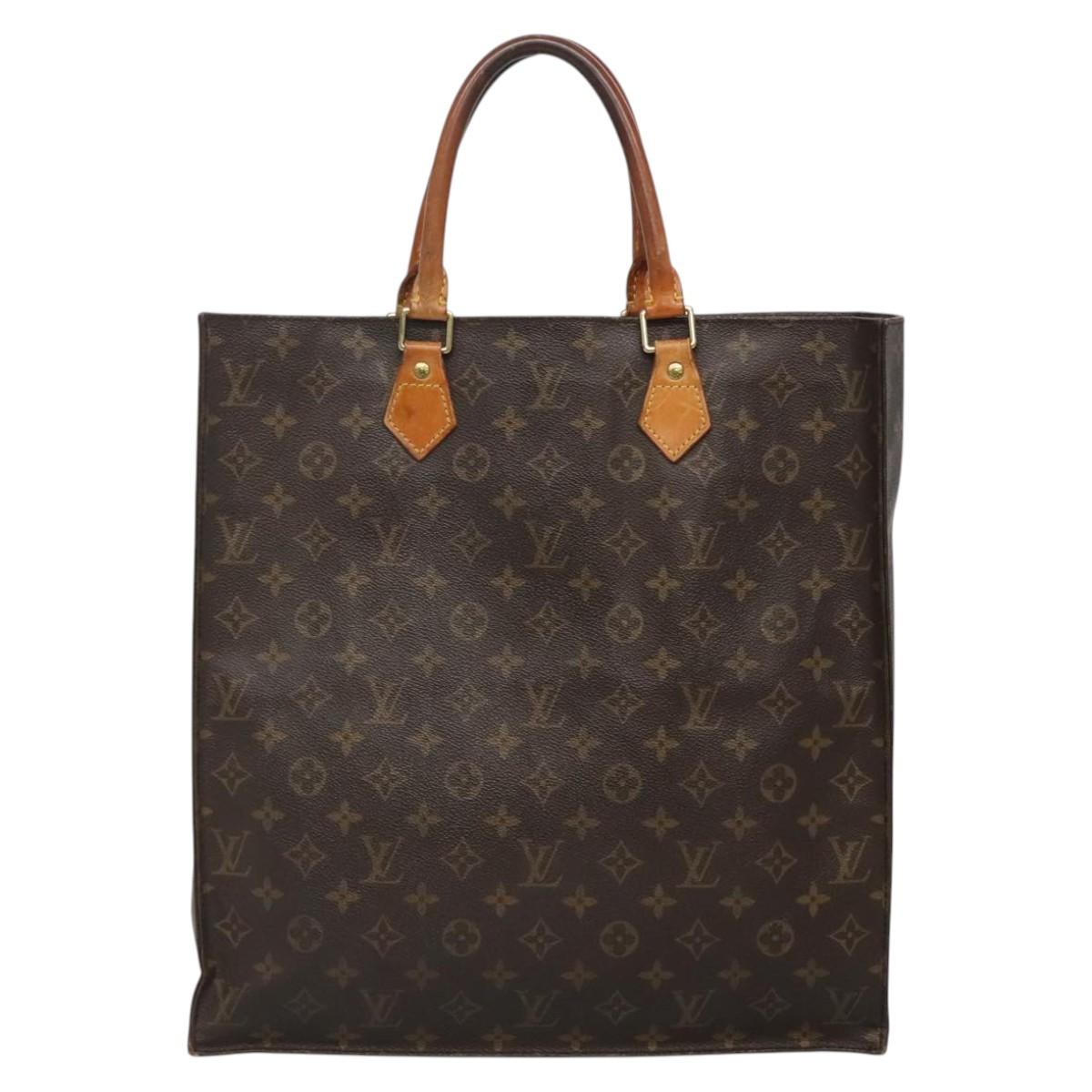 LOUIS VUITTON Monogram Sac Plat Hand Bag M51140 LV Auth hk2882