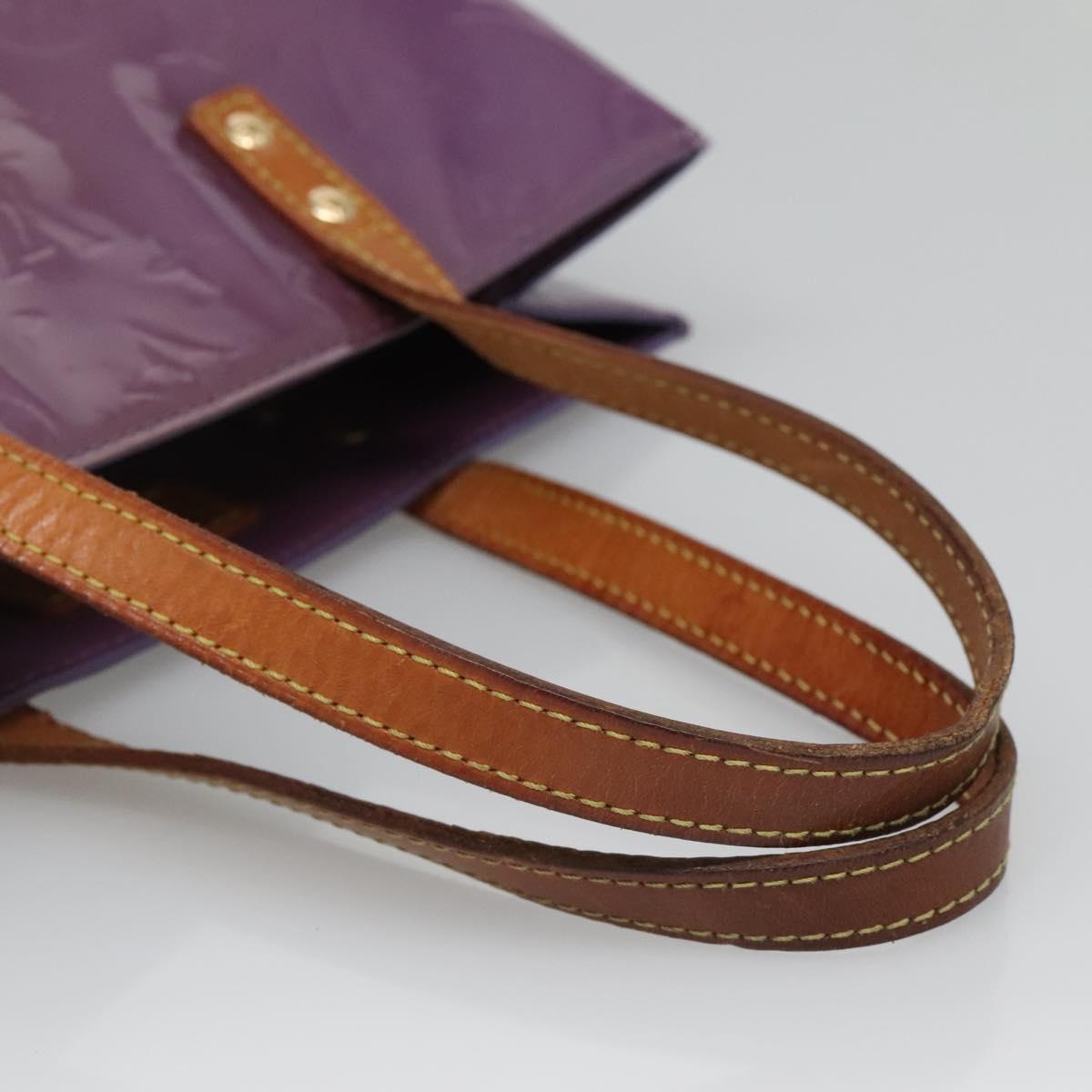 LOUIS VUITTON Monogram Vernis Reade MM Hand Bag Viole M91087 LV Auth hk2889