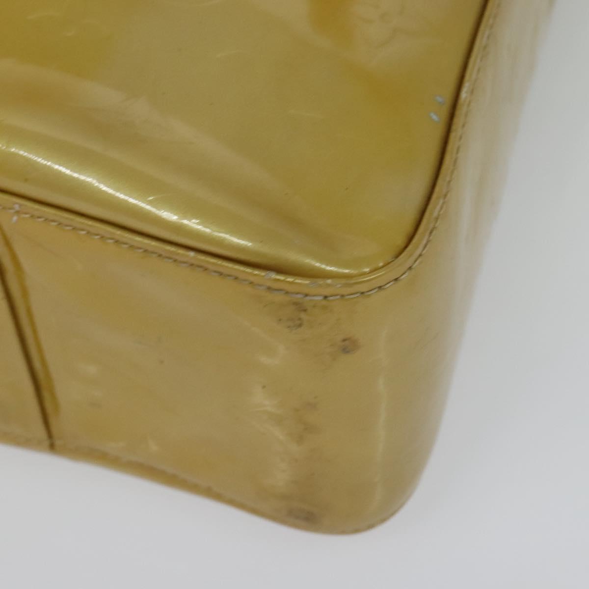 LOUIS VUITTON Monogram Vernis Columbus Tote Bag Beige M91023 LV Auth hk2890