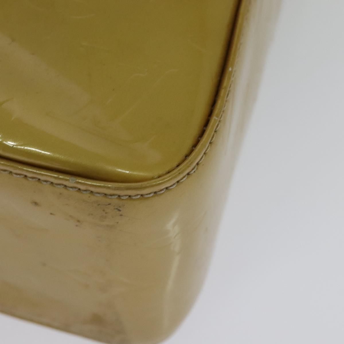 LOUIS VUITTON Monogram Vernis Columbus Tote Bag Beige M91023 LV Auth hk2890