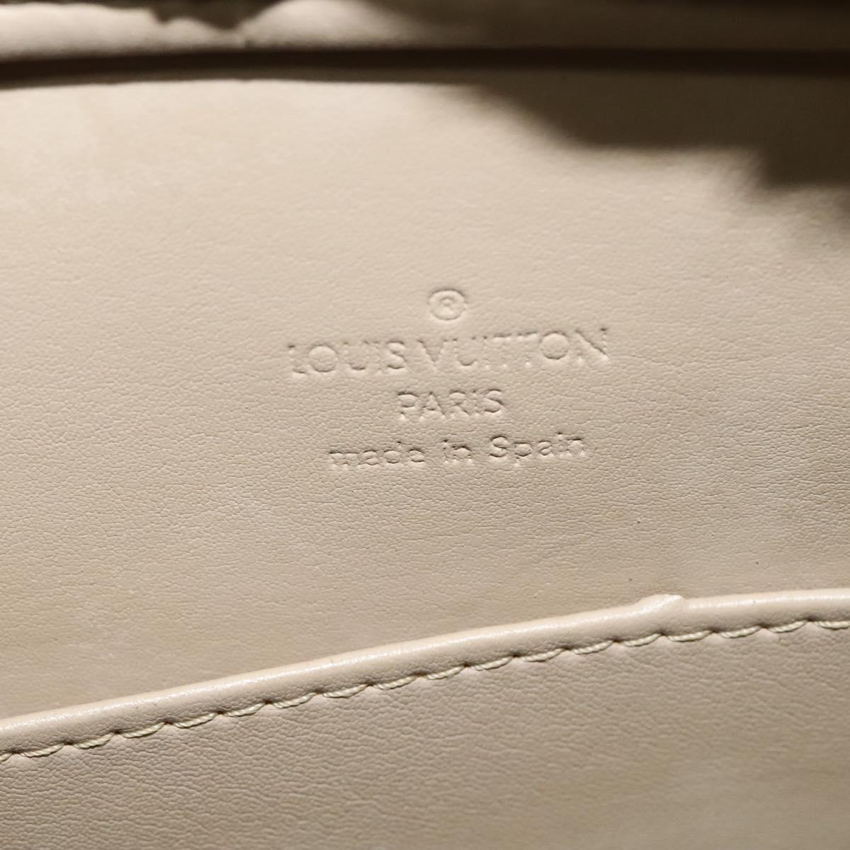 LOUIS VUITTON Monogram Vernis Columbus Tote Bag Beige M91023 LV Auth hk2890