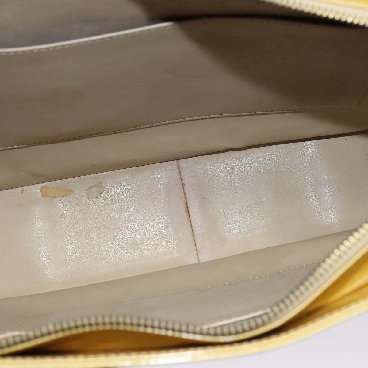 LOUIS VUITTON Monogram Vernis Columbus Tote Bag Beige M91023 LV Auth hk2890