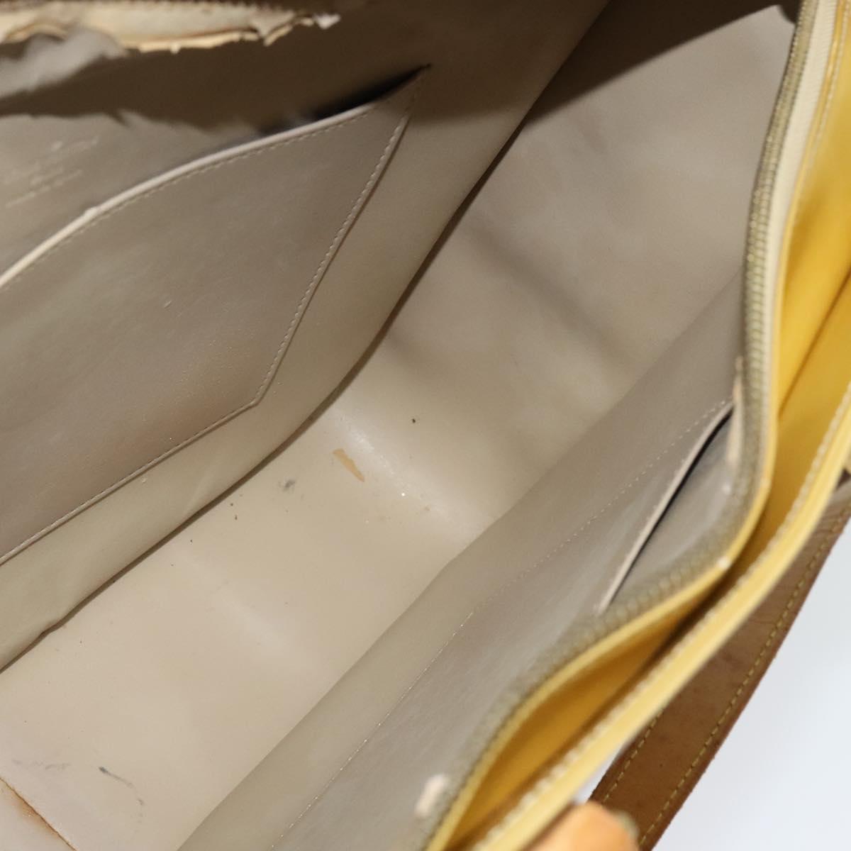 LOUIS VUITTON Monogram Vernis Columbus Tote Bag Beige M91023 LV Auth hk2890