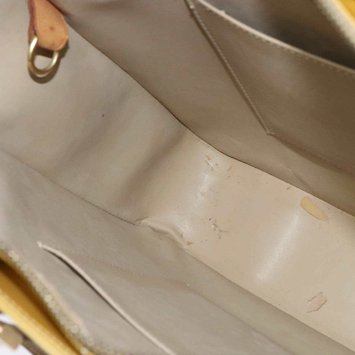 LOUIS VUITTON Monogram Vernis Columbus Tote Bag Beige M91023 LV Auth hk2890