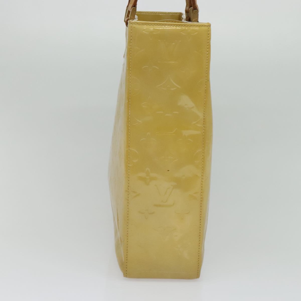 LOUIS VUITTON Monogram Vernis Columbus Tote Bag Beige M91023 LV Auth hk2890