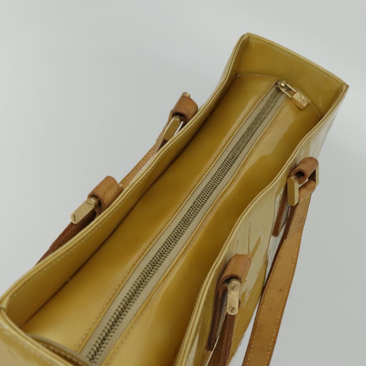 LOUIS VUITTON Monogram Vernis Columbus Tote Bag Beige M91023 LV Auth hk2890