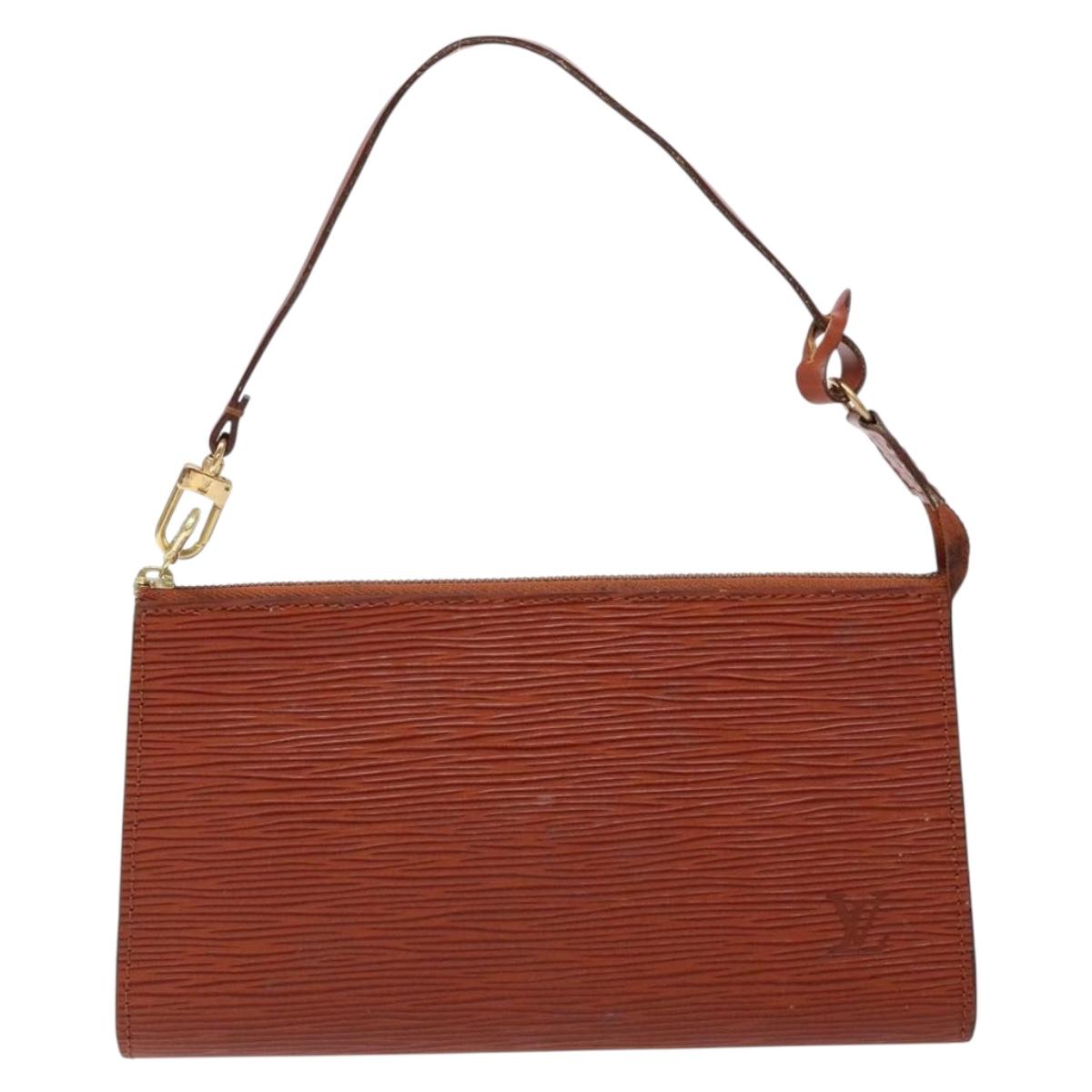 LOUIS VUITTON Epi Pochette Accessoires Accessory Pouch Brown M52953 Auth hk2893