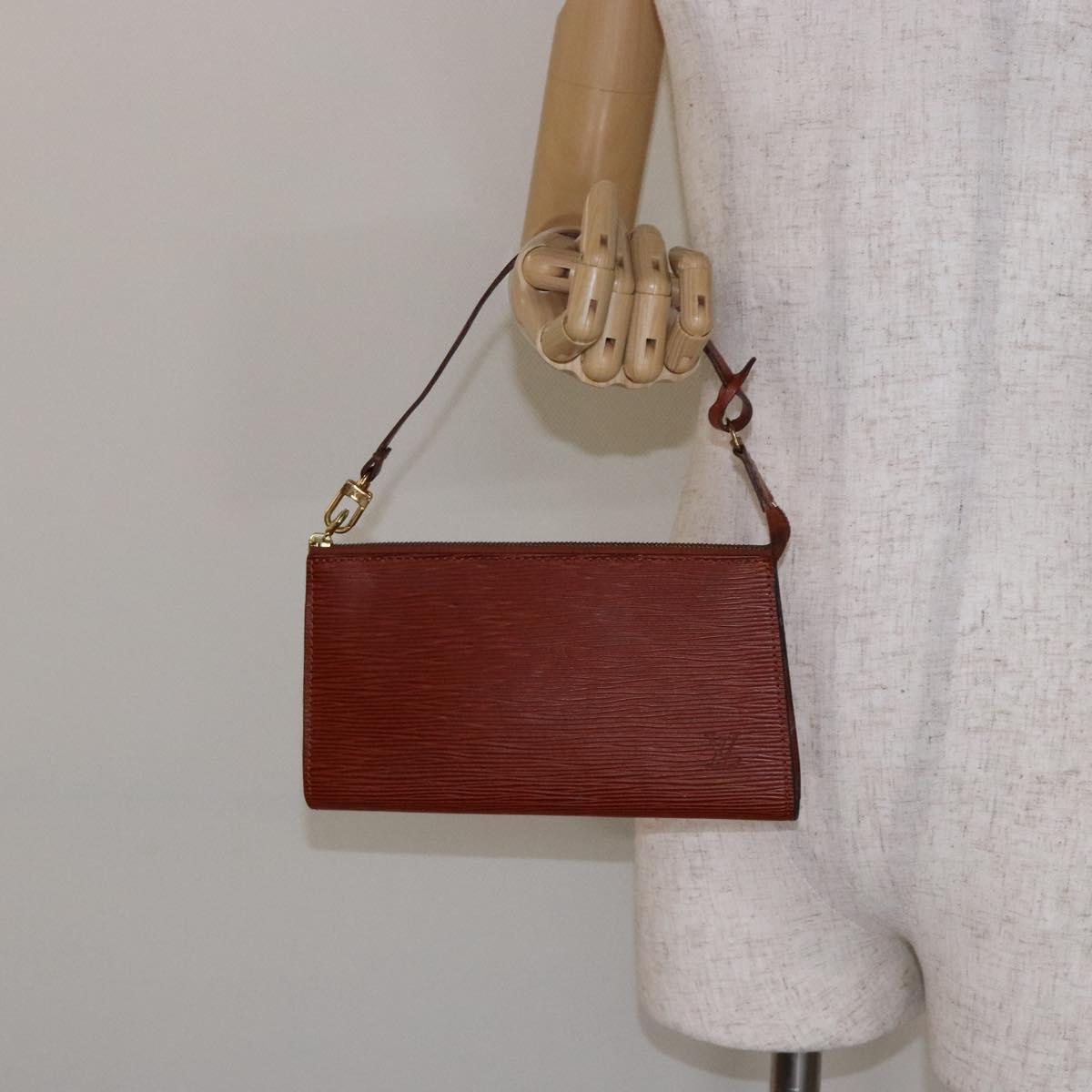 LOUIS VUITTON Epi Pochette Accessoires Accessory Pouch Brown M52953 Auth hk2893