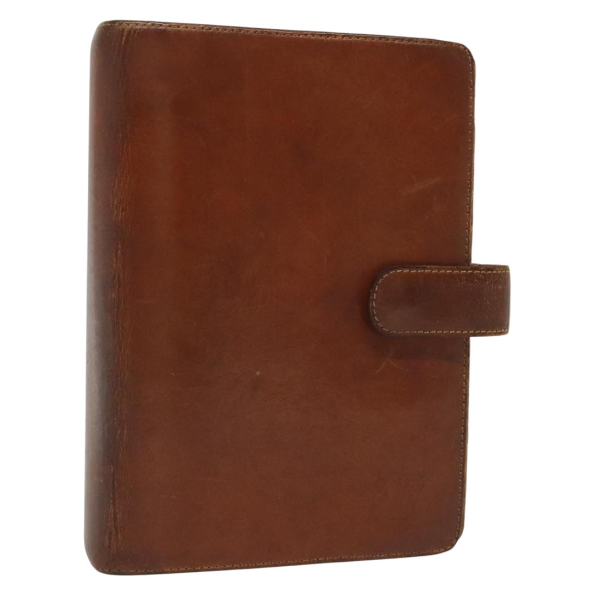 LOUIS VUITTON Nomad Agenda MM Day Planner Cover Brown R20473 LV Auth hk2895
