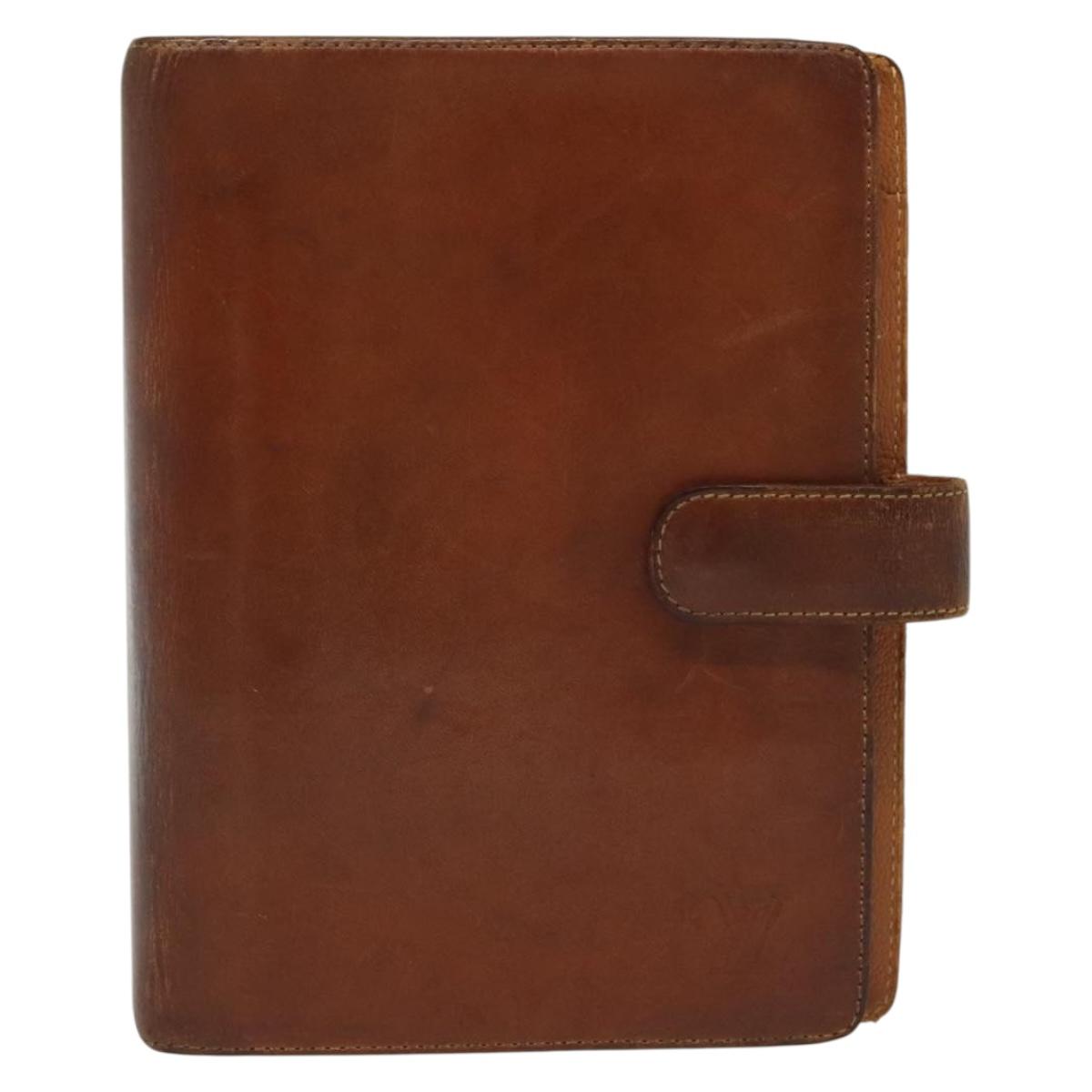 LOUIS VUITTON Nomad Agenda MM Day Planner Cover Brown R20473 LV Auth hk2895